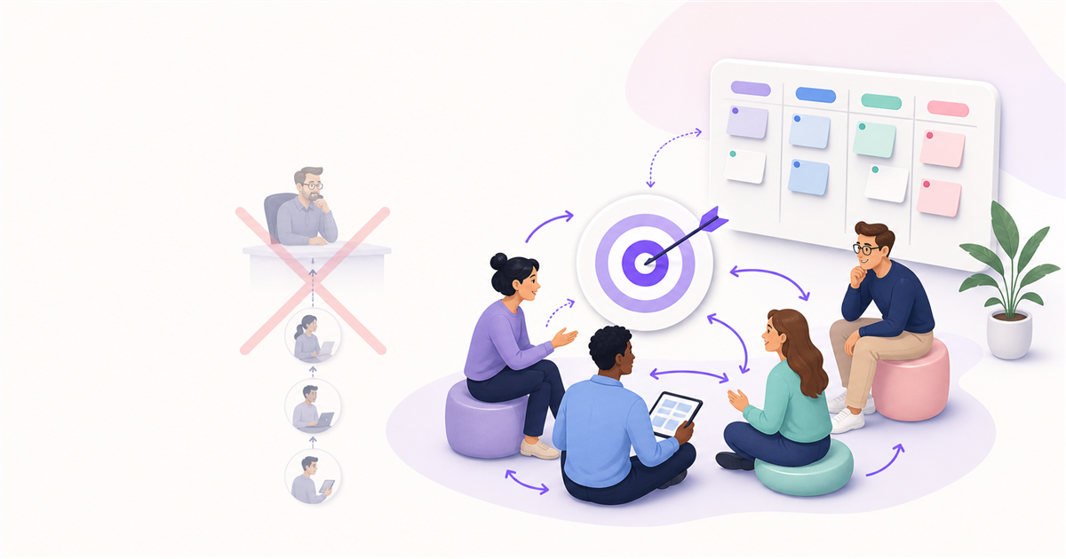 Illustrated cover for How to Run a Daily Scrum Without Turning It Into a Status Meeting