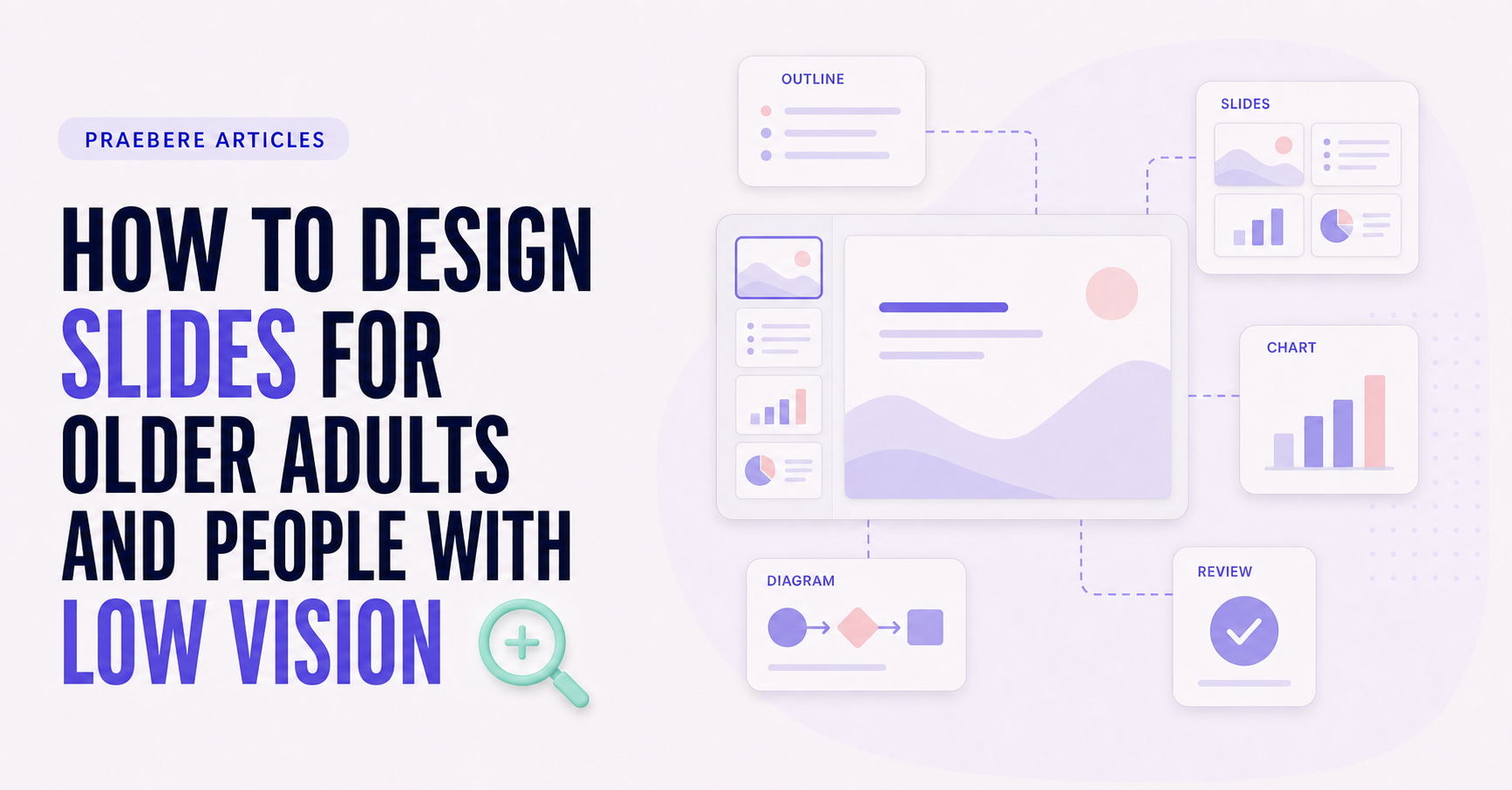 Illustrated cover for How to Design Slides for Older Adults and People With Low Vision