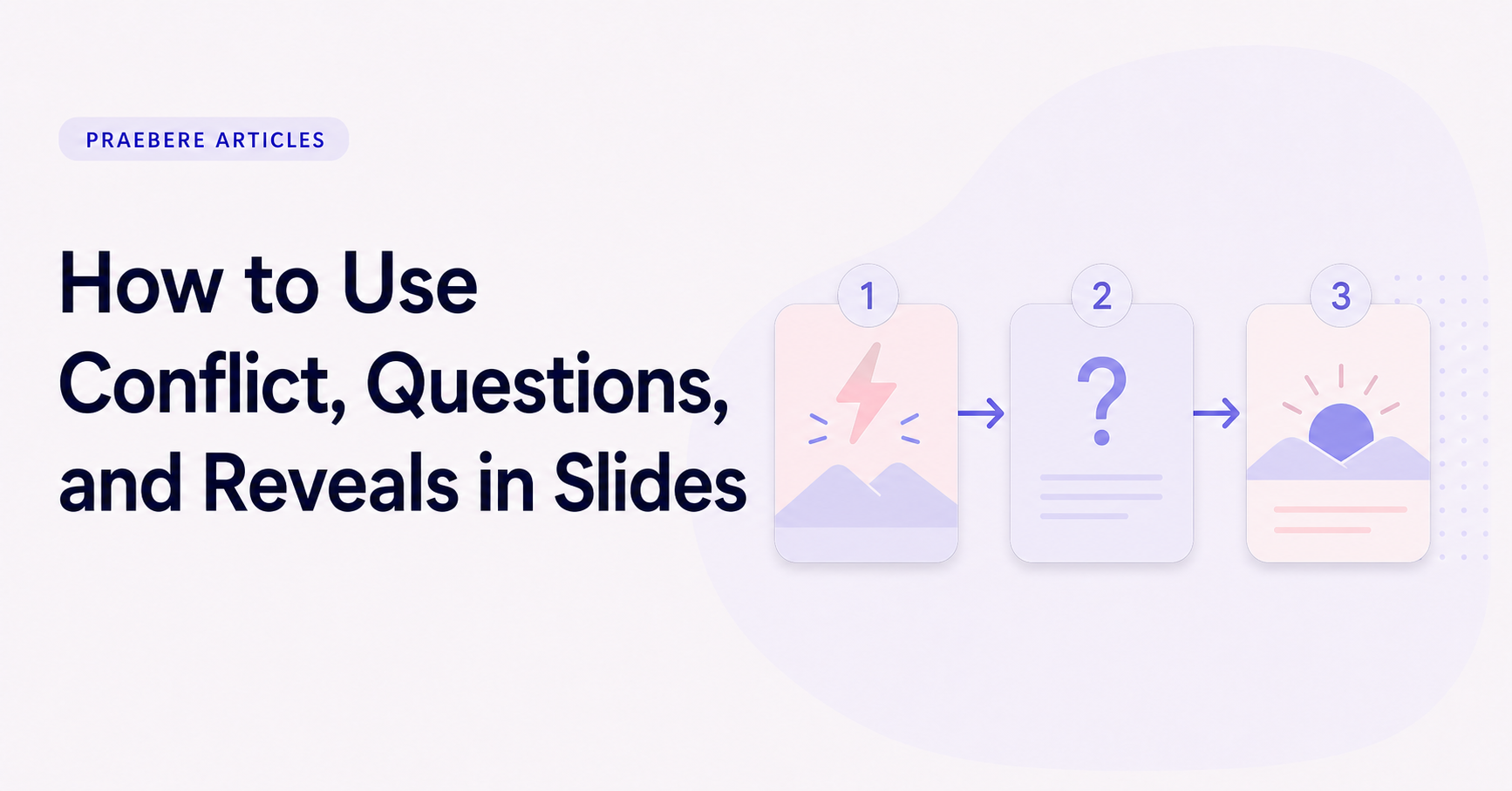 Illustrated cover for How to Use Conflict, Questions, and Reveals in Slides